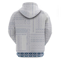 Samoa Siapo Blue Trimmed Zip Hoodie Samoa White Sunday - Polynesian Pride