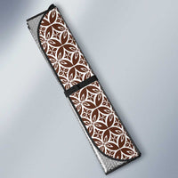 Samoa Siapo Brown Trimmed Auto Sun Shade Samoa White Sunday - Polynesian Pride