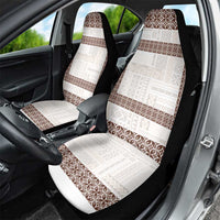 Samoa Siapo Brown Trimmed Car Seat Cover Samoa White Sunday - Polynesian Pride