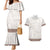Samoa Siapo Brown Trimmed Couples Matching Mermaid Dress and Hawaiian Shirt Samoa White Sunday - Polynesian Pride