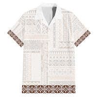 Samoa Siapo Brown Trimmed Family Matching Mermaid Dress and Hawaiian Shirt Samoa White Sunday - Polynesian Pride