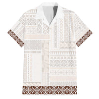 Samoa Siapo Brown Trimmed Family Matching Puletasi and Hawaiian Shirt Samoa White Sunday - Polynesian Pride