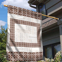 Samoa Siapo Brown Trimmed Garden Flag Samoa White Sunday - Polynesian Pride