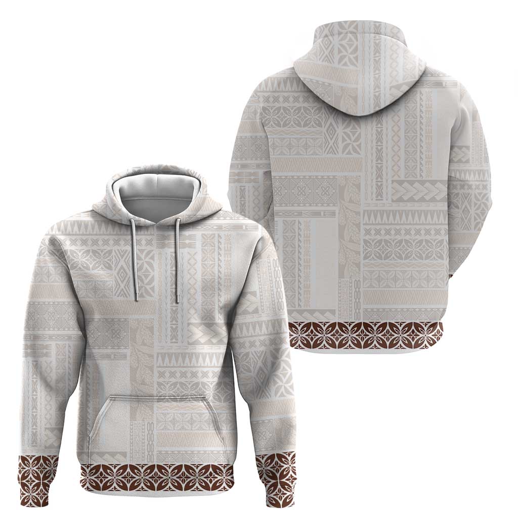 Samoa Siapo Brown Trimmed Hoodie Samoa White Sunday - Polynesian Pride