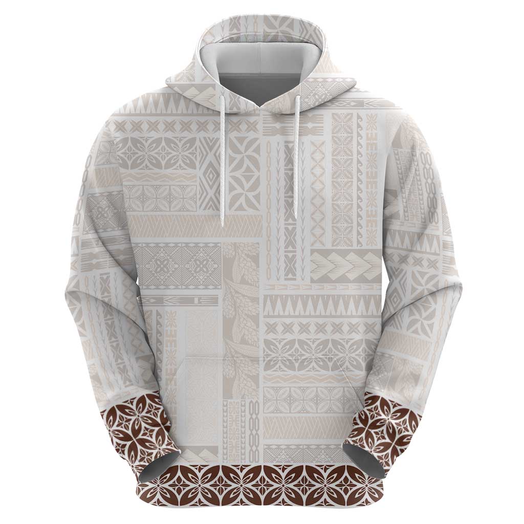 Samoa Siapo Brown Trimmed Hoodie Samoa White Sunday - Polynesian Pride