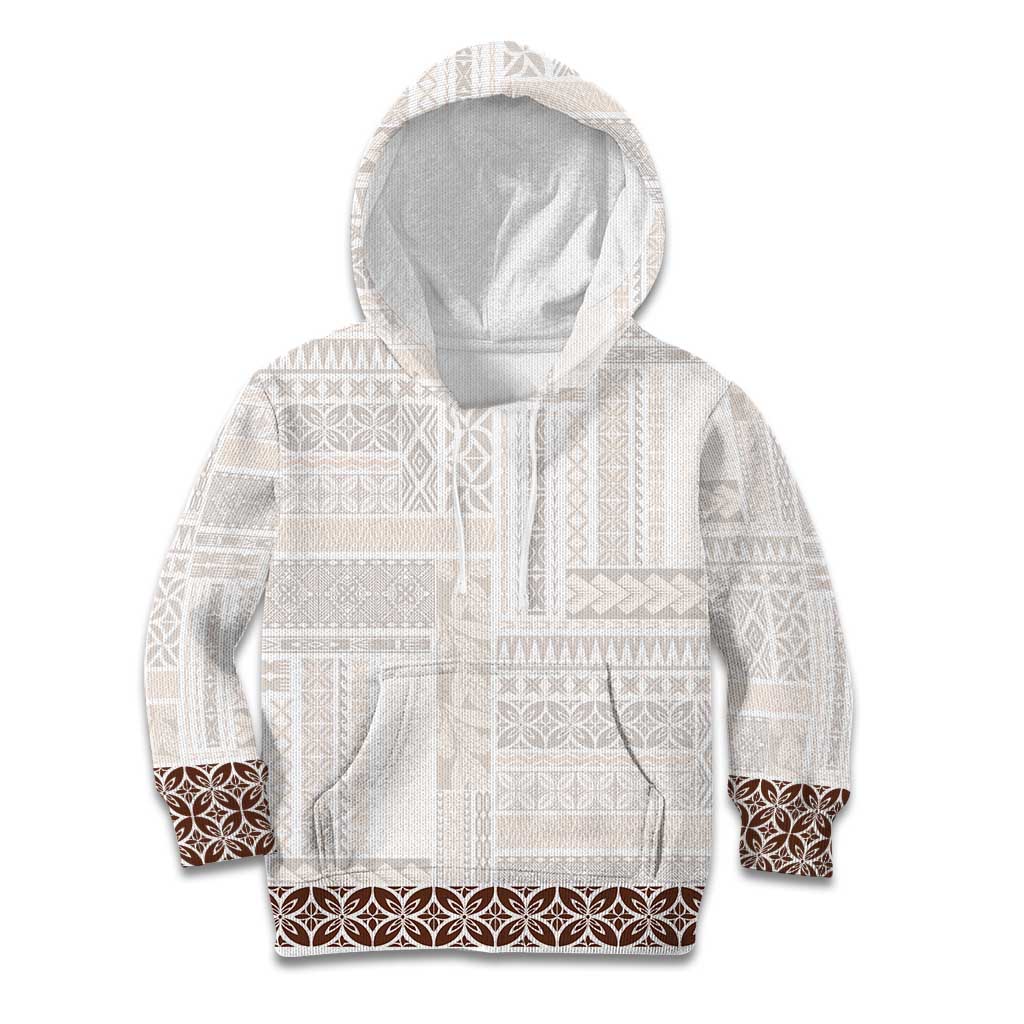 Samoa Siapo Brown Trimmed Kid Hoodie Samoa White Sunday - Polynesian Pride