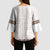 Samoa Siapo Brown Trimmed Kimono Sleeve Blouse Samoa White Sunday - Polynesian Pride