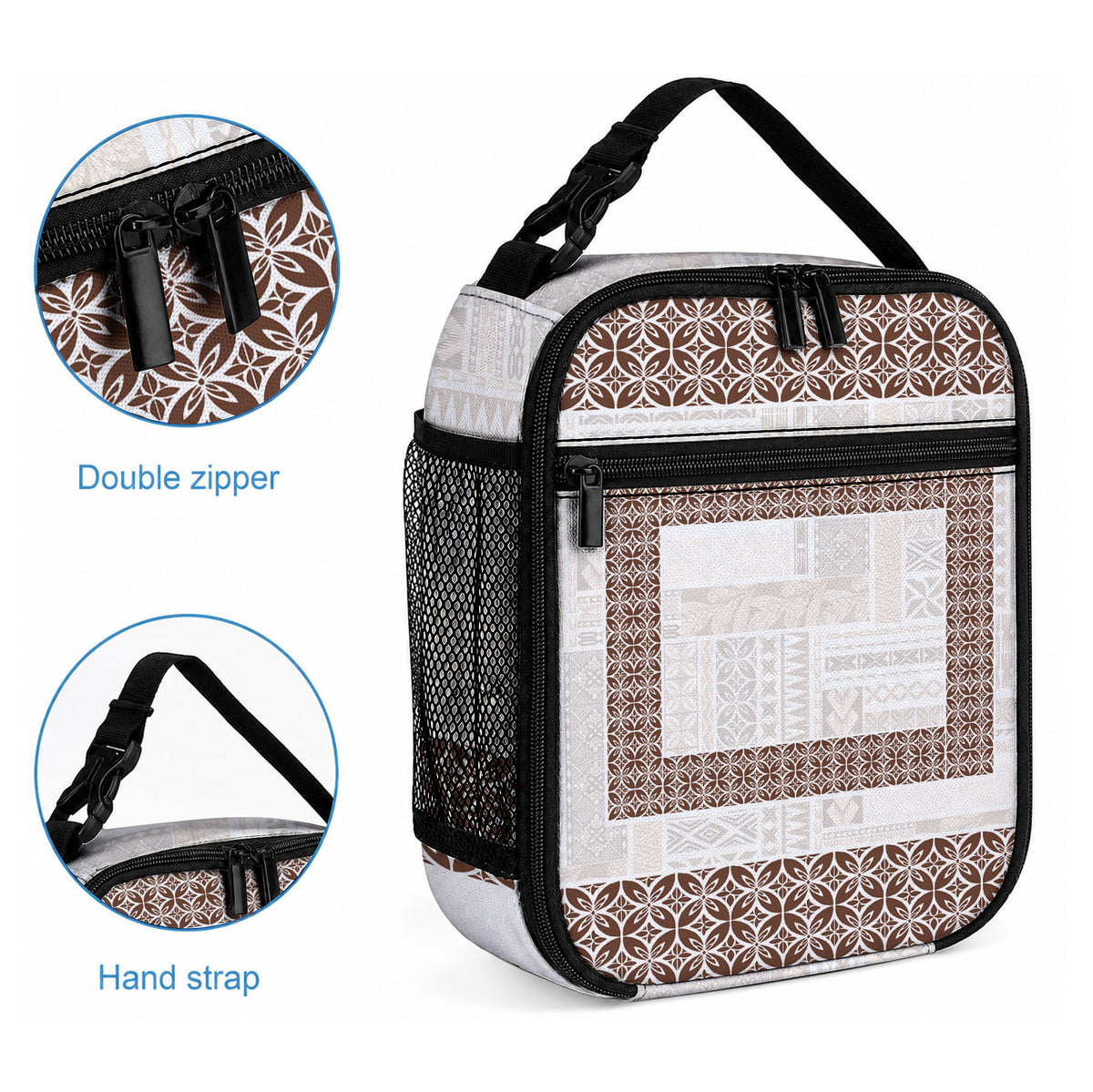 Samoa Siapo Brown Trimmed Lunch Bag Samoa White Sunday