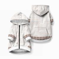 Samoa Siapo Brown Trimmed Pet Hoodie Samoa White Sunday