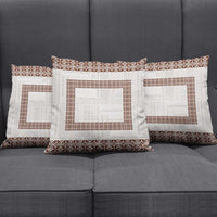 Samoa Siapo Brown Trimmed Pillow Cover Samoa White Sunday - Polynesian Pride