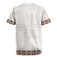 Samoa Siapo Brown Trimmed Rugby Jersey Samoa White Sunday - Polynesian Pride