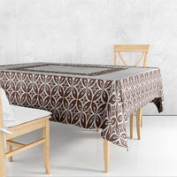 Samoa Siapo Brown Trimmed Tablecloth Samoa White Sunday - Polynesian Pride