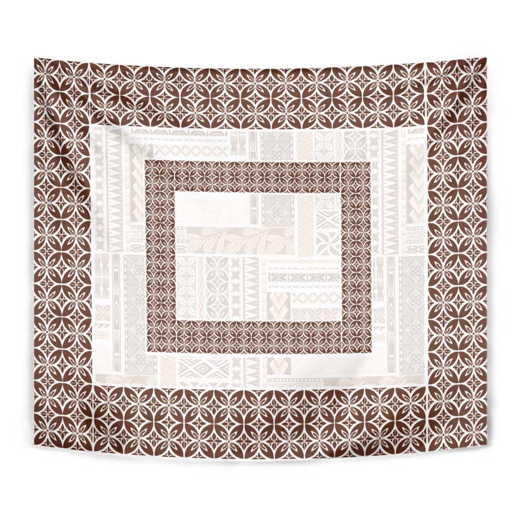 Samoa Siapo Brown Trimmed Tapestry Samoa White Sunday - Polynesian Pride