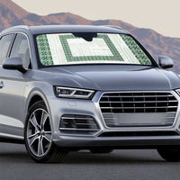 Samoa Siapo Green Trimmed Auto Sun Shade Samoa White Sunday - Polynesian Pride