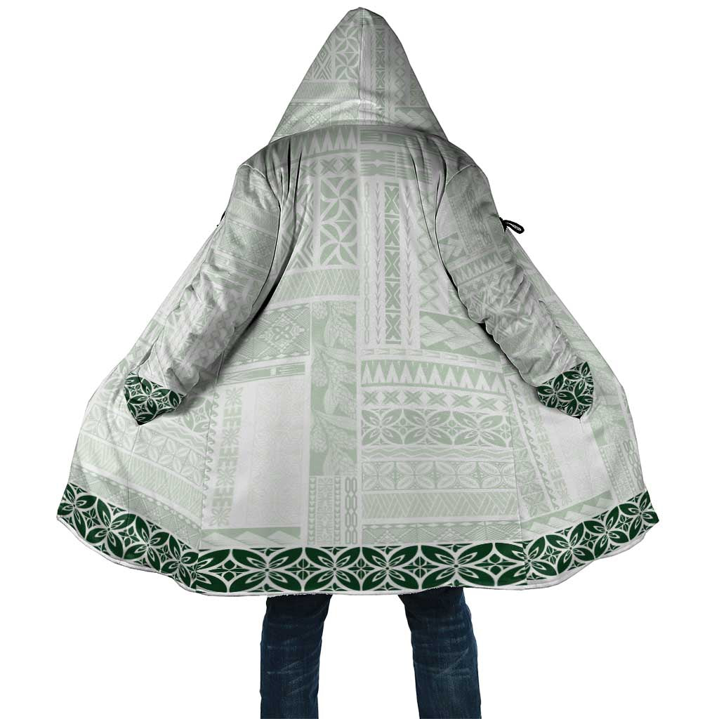 Samoa Siapo Green Trimmed Cloak Samoa White Sunday - Polynesian Pride