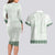 Samoa Siapo Green Trimmed Couples Matching Long Sleeve Bodycon Dress and Hawaiian Shirt Samoa White Sunday - Polynesian Pride