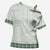 Samoa Siapo Green Trimmed Cross Shoulder Shirt Samoa White Sunday - Polynesian Pride