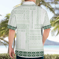 Samoa Siapo Green Trimmed Hawaiian Shirt Samoa White Sunday - Polynesian Pride