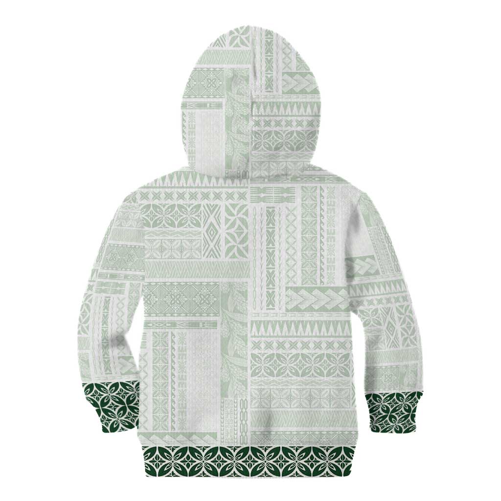 Samoa Siapo Green Trimmed Kid Hoodie Samoa White Sunday - Polynesian Pride
