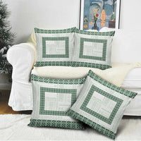 Samoa Siapo Green Trimmed Pillow Cover Samoa White Sunday - Polynesian Pride