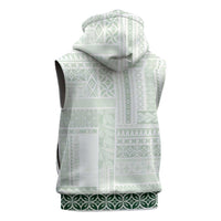 Samoa Siapo Green Trimmed Sleeveless Hoodie Samoa White Sunday - Polynesian Pride