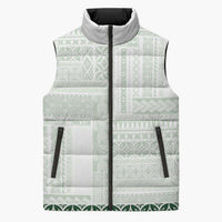 Samoa Siapo Green Trimmed Sleeveless Puffer Jacket Samoa White Sunday - Polynesian Pride