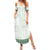 Samoa Siapo Green Trimmed Summer Maxi Dress Samoa White Sunday - Polynesian Pride