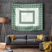 Samoa Siapo Green Trimmed Tapestry Samoa White Sunday - Polynesian Pride