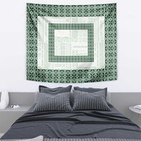 Samoa Siapo Green Trimmed Tapestry Samoa White Sunday - Polynesian Pride