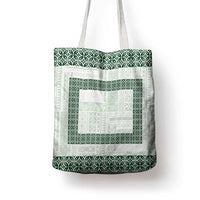 Samoa Siapo Green Trimmed Tote Bag Samoa White Sunday - Polynesian Pride