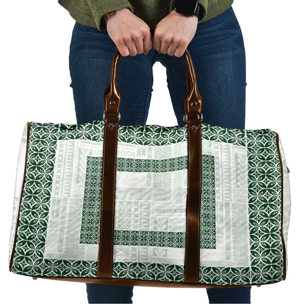 Samoa Siapo Green Trimmed Travel Bag Samoa White Sunday - Polynesian Pride