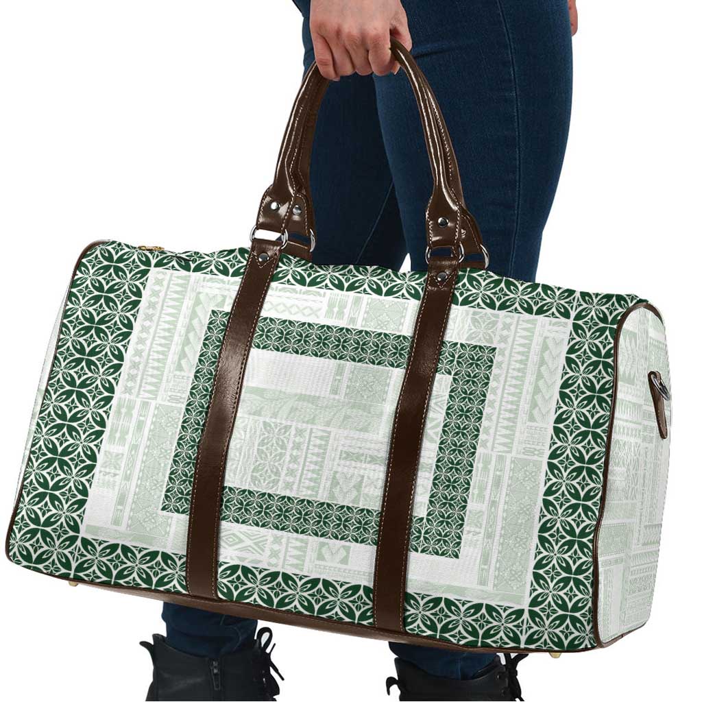 Samoa Siapo Green Trimmed Travel Bag Samoa White Sunday - Polynesian Pride