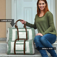 Samoa Siapo Green Trimmed Travel Bag Samoa White Sunday - Polynesian Pride