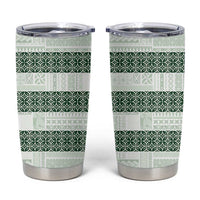 Samoa Siapo Green Trimmed Tumbler Cup Samoa White Sunday - Polynesian Pride