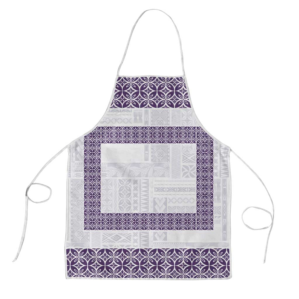 Samoa Siapo Purple Trimmed Apron Samoa White Sunday - Polynesian Pride