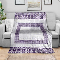 Samoa Siapo Purple Trimmed Blanket Samoa White Sunday - Polynesian Pride