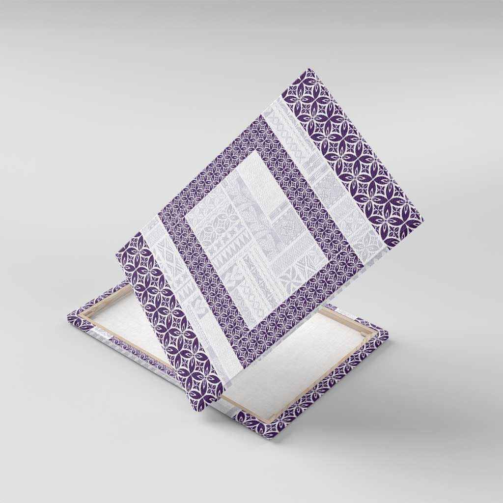 Samoa Siapo Purple Trimmed Canvas Wall Art Samoa White Sunday - Polynesian Pride
