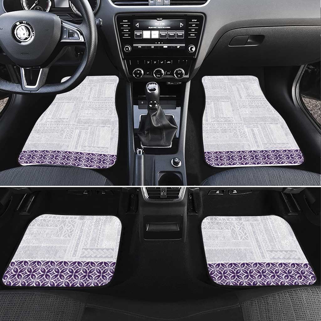Samoa Siapo Purple Trimmed Car Mats Samoa White Sunday - Polynesian Pride