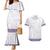 Samoa Siapo Purple Trimmed Couples Matching Mermaid Dress and Hawaiian Shirt Samoa White Sunday - Polynesian Pride