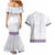 Samoa Siapo Purple Trimmed Couples Matching Mermaid Dress and Hawaiian Shirt Samoa White Sunday - Polynesian Pride