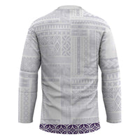 Samoa Siapo Purple Trimmed Hockey Jersey Samoa White Sunday - Polynesian Pride