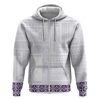 Samoa Siapo Purple Trimmed Hoodie Samoa White Sunday - Polynesian Pride