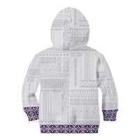 Samoa Siapo Purple Trimmed Kid Hoodie Samoa White Sunday - Polynesian Pride