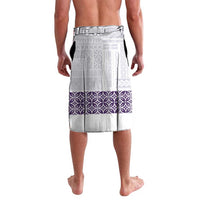 Samoa Siapo Purple Trimmed Lavalava Samoa White Sunday - Polynesian Pride