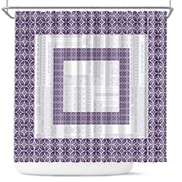Samoa Siapo Purple Trimmed Shower Curtain Samoa White Sunday - Polynesian Pride