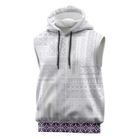 Samoa Siapo Purple Trimmed Sleeveless Hoodie Samoa White Sunday - Polynesian Pride