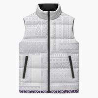 Samoa Siapo Purple Trimmed Sleeveless Puffer Jacket Samoa White Sunday - Polynesian Pride