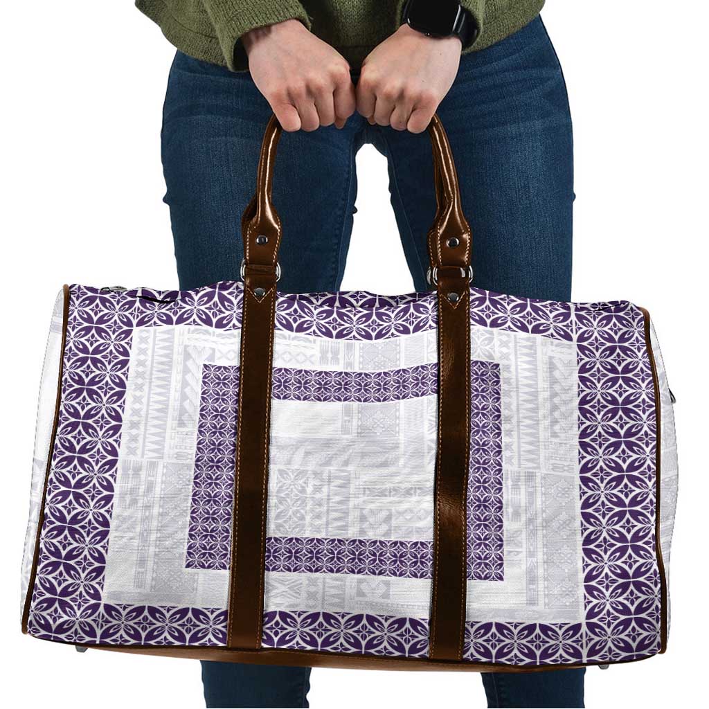Samoa Siapo Purple Trimmed Travel Bag Samoa White Sunday - Polynesian Pride