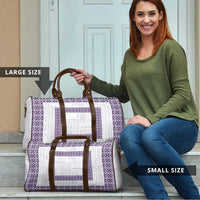 Samoa Siapo Purple Trimmed Travel Bag Samoa White Sunday - Polynesian Pride