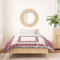 Samoa Siapo Red Trimmed Bedding Set Samoa White Sunday - Polynesian Pride